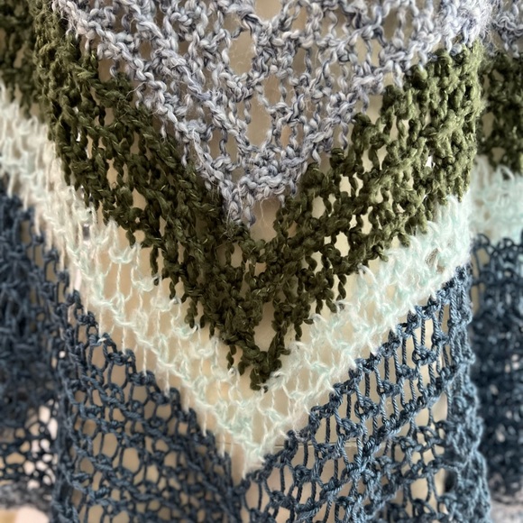 HANDMADE by designer Amity Joy, knit cape in muted tones. One Size fits all. - Picture 5 of 10